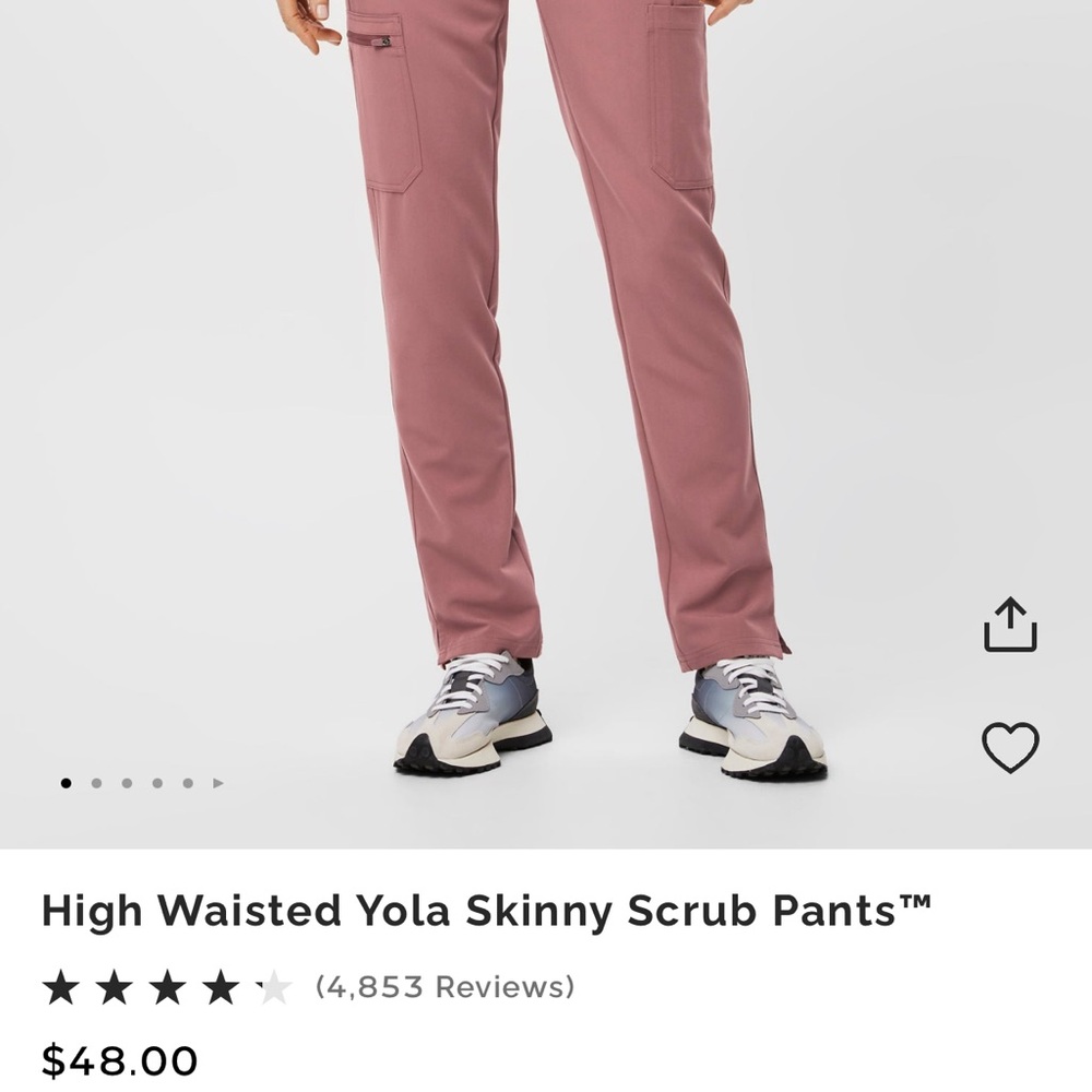 Figs Mauve High-Waisted Scrubs Medium Tall